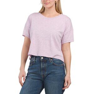 GOLDIE TEE Lilac Pima Cotton Signature Slub Crop Tee